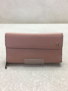 GUCCI◆長財布/レザー/PNK/レディース/449397/ラウンドファスナー/ロングウォレット