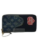 LOUIS VUITTON◆長財布/PVC/BLU/総柄/M45961/ジッピーウォレット/NIGO/PVC×デニム_画像1