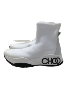 JIMMY CHOO◆ハイカットスニーカー/39/WHT/RAINE SOCK/箱有/