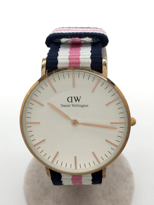 Daniel Wellington◆クォーツ腕時計/アナログ/ナイロン/WHT