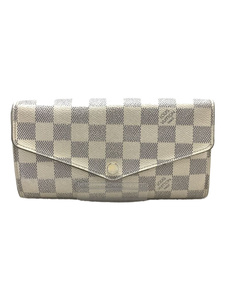 LOUIS VUITTON◆ポルト・フォイユ・サラ_ダミエ・アズール_WHT/PVC/WHT/メンズ