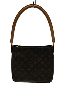 LOUIS VUITTON◆ルーピングMM_モノグラム_BRW/PVC/BRW/総柄/ハンドル若干傷有