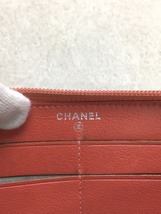 CHANEL◆長財布/レザー/オレンジ/レディース/シャネル_画像3