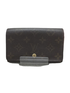 LOUIS VUITTON◆ポルト モネ ビエトレゾー2つ折り財布/-/BRW/総柄/レディース/M61730