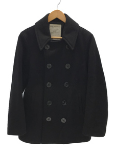  pea coat /-/ wool /BLK/ plain /P-0001