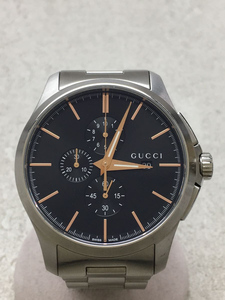 GUCCI◆クォーツ腕時計/Gタイムレス/アナログ/ステンレス/BLK/SLV/YA126272