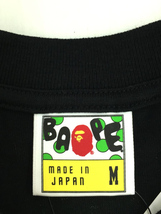 A BATHING APE◆Tシャツ/M/コットン/BLK/無地_画像3