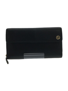 GUCCI◆インターロッキングG/長財布/レザー/ブラック/無地/レディース/449397 1147