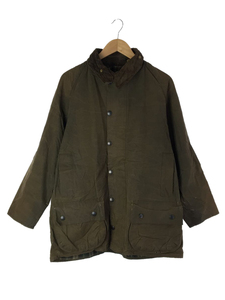 Barbour◆MOORLAND/オイルドジャケット/42/コットン/KHK/ジップ破損有、ダメージ多数有