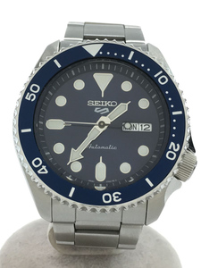 SEIKO◆自動巻腕時計/アナログ/ステンレス/BLU/SLV/4R36-07G0