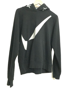 NIKE◆×FCRB/BIG SWOOSH HOODY/ビッグロゴパーカー/M/コットン/黒/ブラック/シミ有