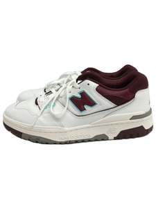 NEW BALANCE◆BB550WBG/Burgundy/ローカットスニーカー/28.5cm/ホワイトxバーガンディ/シューズ/靴