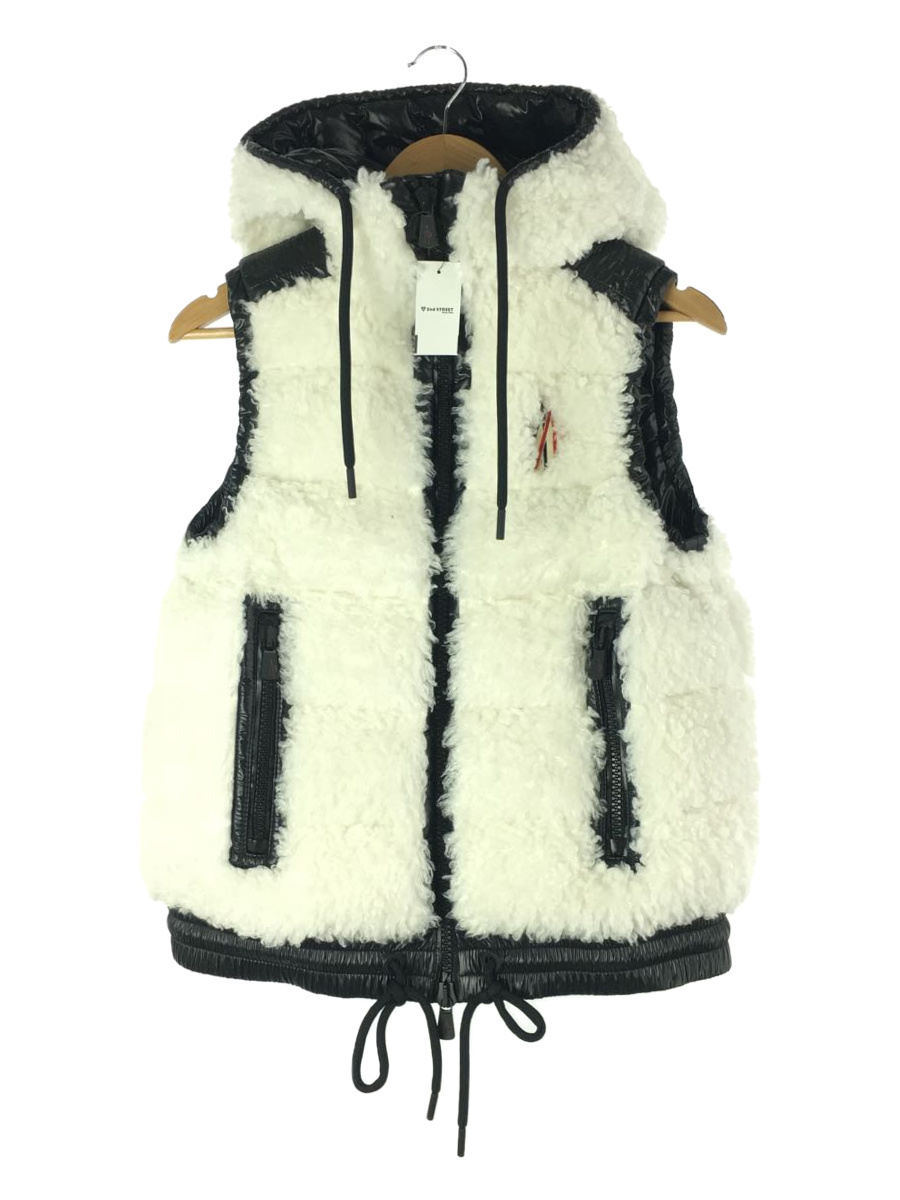 MONCLER◇ダウンベスト/XS/ポリエステル/WHT/無地/GNA9
