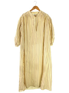 6(ROKU) BEAUTY & YOUTH UNITED ARROWS◆STRIPE LONG ONE PIECE/36/コットン/ストライプ/8626-242-0004/裾ヨゴレ有