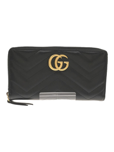 GUCCI◆長財布/-/BLK/メンズ/443123 0959/GGマーモント/ジップアラウンドウォレット