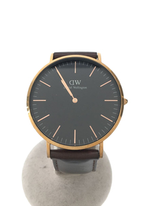 Daniel Wellington◆クォーツ腕時計/アナログ/レザー/BLK/BRW/DW00100125/CLASSIC BRISTOL