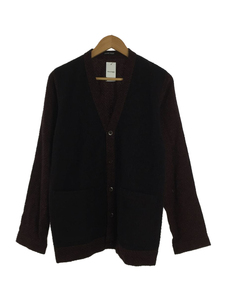 FRANKLEDER◆19AW/BURGUNDY WOOL CARDIGAN/カーディガン(厚手)/-/ウール/ボルドー