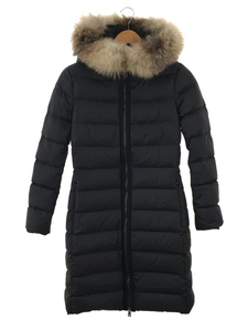 MONCLER◆ロングダウンジャケット/O/ナイロン/BLK/無地/A20934994020