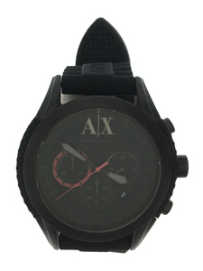 ARMANI EXCHANGE◆コロナド_QZ_SS/ラバー_47mm/アナログ/BLK