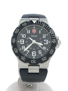 VICTORINOX SWISS ARMY◆クォーツ腕時計/アナログ/ラバー/BLK