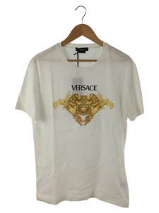 VERSACE◆Tシャツ/L/コットン/ホワイト/メデューサ/プリント/A88444/ロゴ