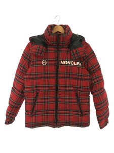 MONCLER◆×FRAGMENT DESIGN/MAYAK GIUBBOTTO/ダウンジャケット/1/コットン/RED/チェック