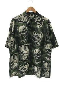 WACKO MARIA◆×56TatooStudio/HAWAIIAN SHIRT S/S/スカル/XL/リヨセル/GRN/総柄