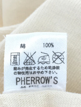 PHERROW’S◆Tシャツ/38/コットン/クリーム_画像4