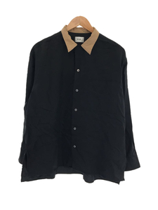 no.◆OPEN COLLAR SHIRT/長袖シャツ/1/コットン/BLK/無地/21-SS-SH-01