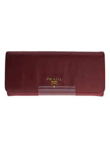 PRADA◆長財布/レザー/PNK/レディース