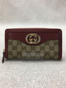 GUCCI◆グッチ/長サイフ_GGキャンバス/キャンバス/BRW/総柄/レディース