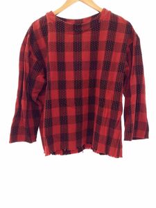 Sasquatchfabrix.◆SASHIKO BLOCK CHECK SMOCK/トップス/S/コットン/RED/チェック/16AW-CSL-004