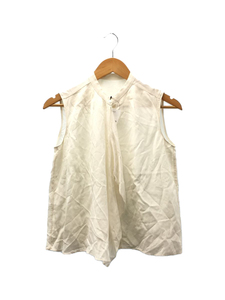 TOMORROWLAND* no sleeve blouse /36/ silk /WHT/ plain 