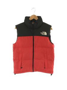 THE NORTH FACE◆NUPTSE VEST_ヌプシベスト/M/ポリエステル/レッド/無地/ND91633