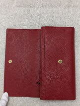 GUCCI◆長財布/レザー/RED/無地/レディース_画像4