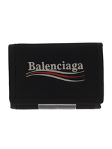 BALENCIAGA◆3つ折り財布/ナイロン/BLK/メンズ_画像1