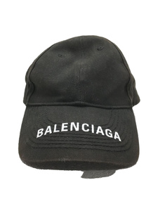 BALENCIAGA◆キャップ/L/コットン/BLK/メンズ