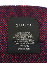 GUCCI◆マフラー/ウール/RED/総柄/メンズ_画像3