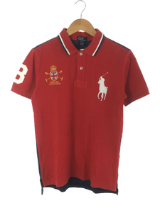 POLO RALPH LAUREN◆ポロシャツ/-/コットン/RED/無地