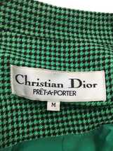 Christian Dior◆コート/M/シルク/GRN/千鳥格子/汚れ有/ディオール_画像3