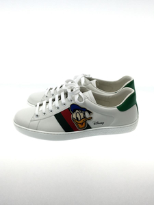 GUCCI◆×Disney/ドナルドダッグ/シェリーライン/ローカットスニーカー/WHT/レザー/649399