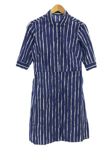 marimekko* shirt One-piece /34/ cotton /BLU/ stripe /52183-1-4557