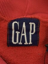 GAP◆90s/ハイネック/スウェット/M/コットン/RED/ボーダー/袖破れ有_画像3