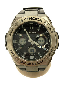 CASIO◆ソーラー腕時計・G-SHOCK/デジアナ/ラバー/シルバー/ブラック/GST-W110-1AJF