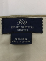 BROOKS BROTHERS◆2タックスラックスパンツ/-/ウール/BEG/無地_画像4