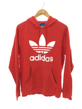 adidas◆パーカー/O/コットン/RED/プリント/0DY001_画像1