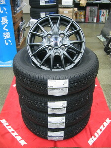 軽トラ、軽バン用 ブリヂストンタイヤ K370 145/80R12 145/80-12 LT 80/78N ＆ アルミホイール 新品 税込み 即納OK ナット付き 2023年製