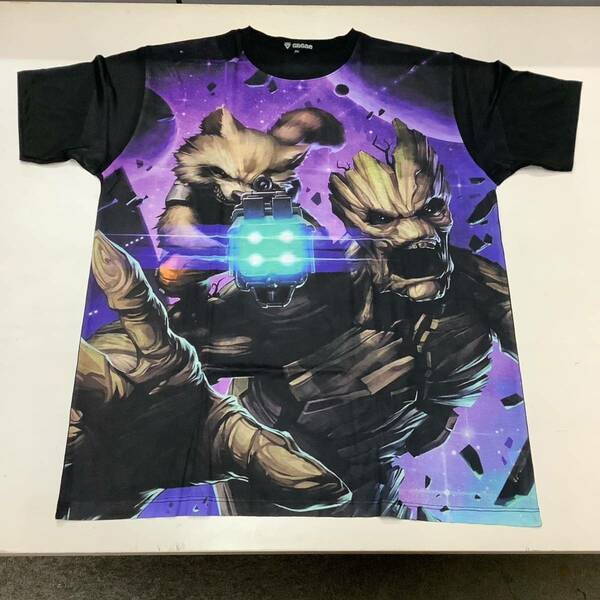 SR12E3. デザインTシャツ　XXXLサイズ　Guardians of the Galaxy 24 ガーディアンズオブギャラクシー ROCKET ロケット　GROOT グルート