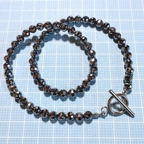 テラヘルツ 6mm ミラーボールカット マンテル留め ネックレス ステンレス