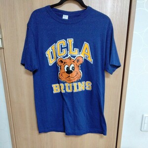 送料無料80s チャンピオン　USA製　L 50/50 UCLA BRUINS　プリント　tシャツ ビンテージ 　トリコタグ